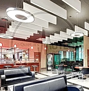 Baffle Akustik Yüzer Tavan Panelleri 17 Akustik Kumaş Kaplı Baffle Tavan Panelleri